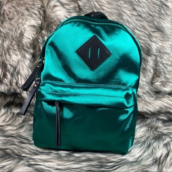 Madden Girl Handbags - Mini Backpack unique Metallic Green Color